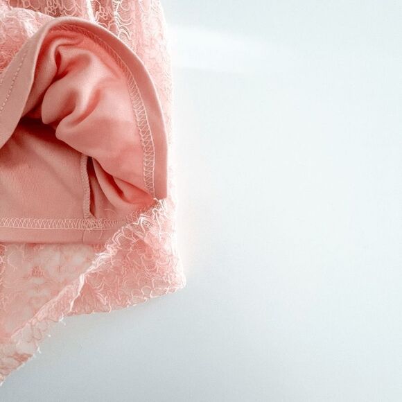 Suzanne Betro Womens Lace Ruffled Tunic Babydoll Blouse Lined Blush Pink 2X - Picture 4 of 8